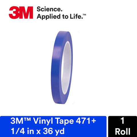 Indigo Fine Line Vinyl Tape 471 Plus One Quarter Inch By 36 Yd High Temp Masking Tape roll for precise paint jobs visible