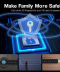 Fingerprint Smart Door Lock With Keypad Handle For Home Office Front Door And Apartment Keyless Entry No Keys Needed Supports 50 Fingerprints Fast Under One Second Unlock High Ninety Nine Percent Recognition Easy Install, digital lock close-up