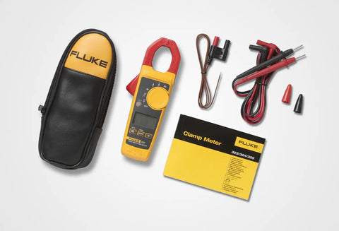 True RMS Clamp Meter for Electricians and DIY Pros With 400A AC Current, accessories and manual on display
