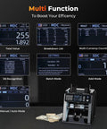 Munbyn Imc08 Dual Pocket Money Counter Machine showing multi-function display with total values and batch mode settings.