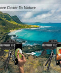 80x100 High Power Monocular With Smartphone Adapter For Bird Watching And Wildlife Viewing, Hunting, Travel, Camping, And Hiking, Ultra Sharp HD Clarity, Fast Focus, Wide Field Of View, Durable Outdoor Scope For Adults with phone and tripod