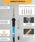 Legit 60W Soldering Iron Kit With Five Durable Replaceable Tips And Reliable Temp Control Dial for circuit fixes and soldering projects.
