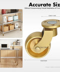 Premium Antique Brass Casters With 360 Swivel Roll Gonna Glide Smooth On Hardwood Heavy Duty Build Makes Moving Sofas No Sweat Includes Four Pack rotating caster detail with measurements.