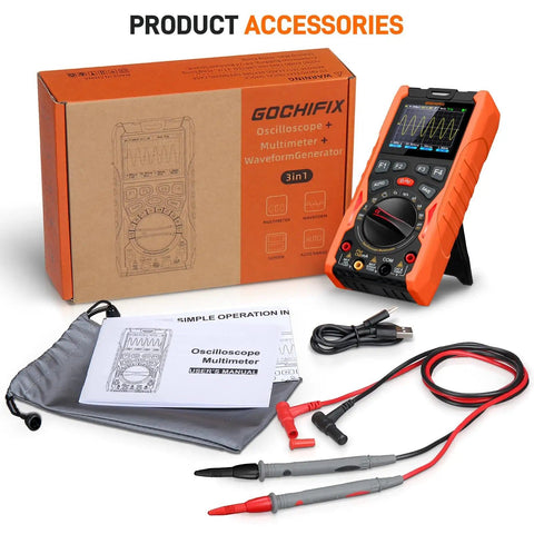 Handheld 3 In 1 Oscilloscope Multimeter And Waveform Generator With 12MHz Bandwidth 50MSaPerS Sampling USB Lab Scope Kit