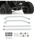 Radius Rods Bar Upgrade For Polaris RZR 1000 XP 4 EPS UTV High Lifter Radius Arm Kit With Heavy Duty Rods, Fits 2014-2017 Models, Improves Steering, Stability, And Off Road Performance. silver steel radius rods with mounting hardware for UTV rear suspension