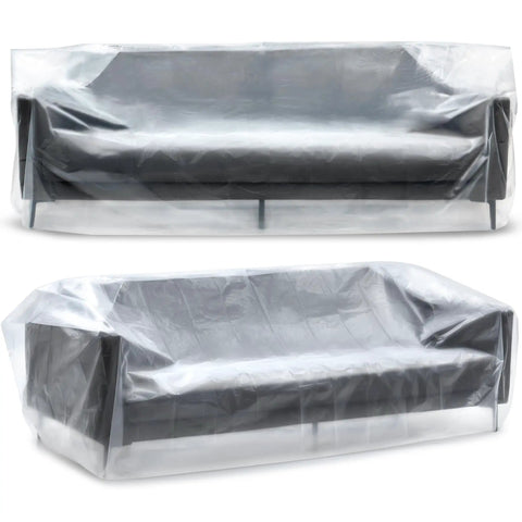 Heavy Duty Plastic Couch Cover For Moving And Storage Waterproof Clear Sofa Wrap For Renovation Dustproof Reusable Extra Large Furniture Bag 96 X 42 X 62 Inches Keeps Your Sofa Safe While You Move covering a sofa