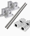 2 Pack 8x400mm Linear Shaft Rods With 4 Guide Supports And 4 Motion Slide Bushings Set Of 10 For CNC