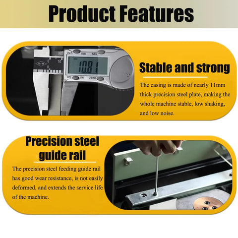Pro Grade Semi Automatic PCB Lead Wire Cutter features precision guide rail and thick steel casing for durability.