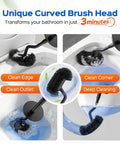Premium 304 Stainless Steel Toilet Brush And Wall Mount Holder Set For Modern Bathrooms With A Rust Resistant Finish and curved brush head.
