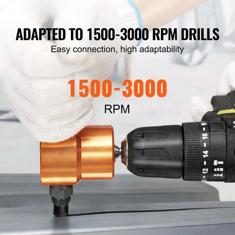 Dual Head Sheet Nibbler Metal Cutter Power Drill Attachment on metal drill for clean sheet cutting