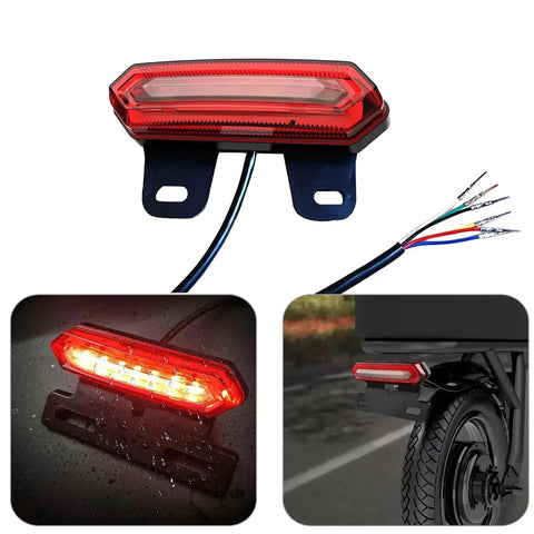 3 In 1 Ebike Tail Light For 36V 48V 60V Bikes Waterproof Rear Light With Brake Turn Signal And Running Light Ultra Bright