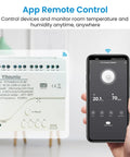 4 Channel 85-250V DC Tuya WiFi Smart Temperature And Humidity Relay Switch with app control on smartphone