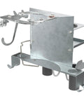 Heavy Duty Welder Cylinder Organizer Snap On Plated Steel Clip Mount Fits Wide Tank Shoulders Holds Welding Guns Cups And More Solid Workshop Gear Rig, detailed view of mounting brackets and hooks.