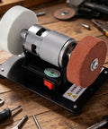 Built Different Mini Bench Grinder With Knockout Torque From A Copper Brushless Motor Shreds Through Metal And Wood sharpening tasks.
