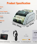 Hella Reliable Money Counter Machine With Legit Counterfeit Detection And Smooth Value Tracking Featuring Ultraviolet And Infrared Sensors Plus No Sweat Batch Sorting For Shop Bosses, showing specifications and bills.