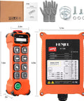 Front view of Eight Channel Industrial Wireless Crane Remote Control With 100 Meter Range And 360 Degree Barrier Free Signal No Interference E Stop