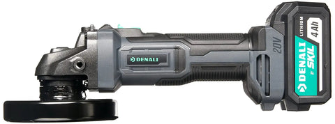 Side view of 20V cordless angle grinder with 4.0Ah battery, part of the Power Up Your DIY Projects With This 20V Cordless Angle Grinder Kit