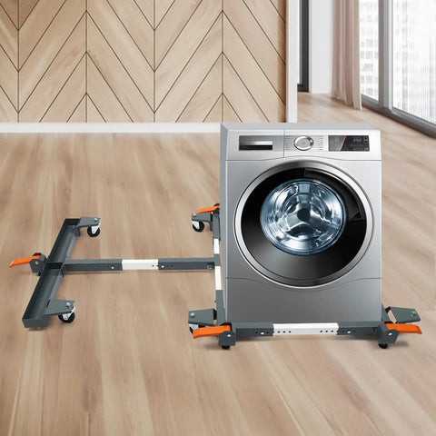 Heavy Duty Fully Adjustable Mobile Base Kit With Universal Steel Caster Wheels for Moving Shop Tools Machinery Rack Gear Server Setup Up To 600 Lb under washing machine