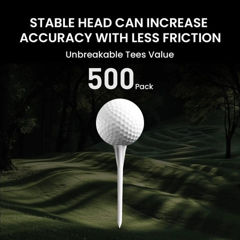 Plastic Golf Tees Unbreakable Bulk Pack 200 500 1000 Count Two And Three Quarters Inch To Three And A Quarter Inch featured with text