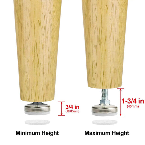 Heavy Duty Adjustable Furniture Leveling Feet For Tables, Chairs, Cabinets, And Sofas With Beefy Large Base And 1320 Lbs Capacity diagram