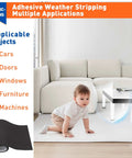 Premium Neoprene Foam Padding Sheet With Bulletproof Self Adhesive Backing, Quarter Inch Thick Eva Cushion Roll, shown rolled up beside a child crawling.
