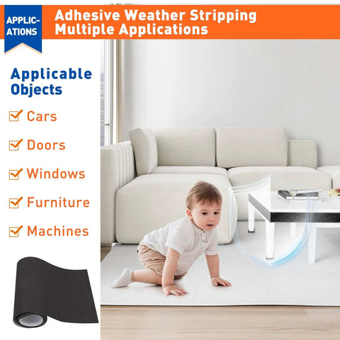 Premium Neoprene Foam Padding Sheet With Bulletproof Self Adhesive Backing, Quarter Inch Thick Eva Cushion Roll, shown rolled up beside a child crawling.