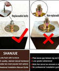 Comparison of Beefy 6 Inch Black Wood Furniture Legs Pack Of 4, showing replaceable and non-replaceable bolt mechanisms, with benefits highlighted.