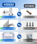 Comparison of Assorted Stainless Steel Wood Screws Kit With Case vs other alloy steel screws, highlighting material, size variety, and packaging.