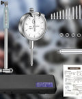 Dial Indicator Bore Gauge Set 2 To 6 Inches With 0.001 Inch Precision, Internal Diameter Extender, tool and accessories shown