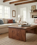 Warm Rustic Walnut Oil Based Interior Wood Stain Packing An Old School Knockout Finish That Glides On Slick And Locks In Low Voc Depth For Any Tough Hardwood Project on a coffee table in a cozy living room.