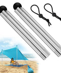 6.56ft Foldable Beach Tent Poles Replacement For Grande Canopy Aluminum Alloy Poles with Sand Base and Ties