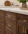 Gold Cabinet Pulls With Crystal Accents 4 Pack Sparkling Rhinestone Drawer Handles in kitchen setting
