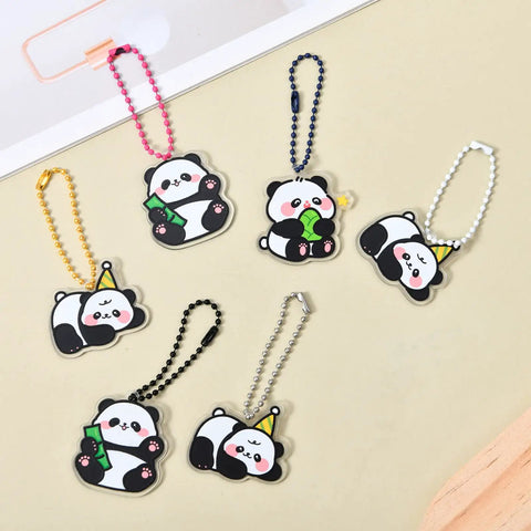200 Pcs Bulk Ball Bead Chain Keychain Kit 4.7 Inch Metal Dog Tag Chains With Connectors For Hanging Decor And DIY Crafts Iron Material Durable 2.4 Mm Bead Chain shown with panda keychains