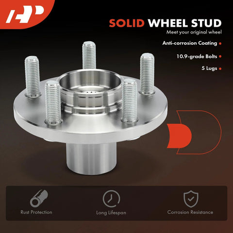 Front Wheel Bearing And Hub Kit For Chrysler PT Cruiser 2002 2010 Neon 2002 2005 And Dodge Neon SX 2.0 2003 2005 Front Left Or Right Driver Or Passenger Side shown with 5-lug design and anti-corrosion coating.