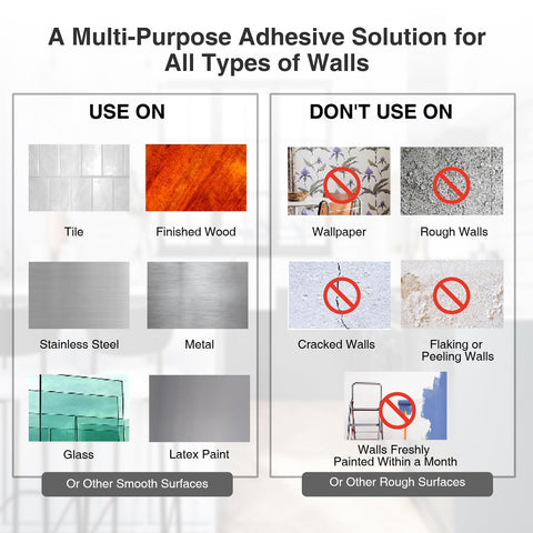 Heavy Duty Large Picture Hanging Strips 32 Adhesive Strips 16 Pairs No Nails No Damage Wall Hangers surface compatibility chart