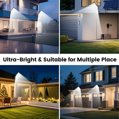 Two Pack Solar Street Lights Outdoor Waterproof With Motion Sensing Dusk Until Dawn Led Flood Lamp Wide Coverage For Driveway Parking Lot Top Tier Hella Bright Illumination