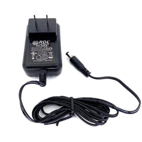 AC DC Power Supply PS 24AS 500mA For Stick Ons And Rack Mounts Black Compact Durable Power Adapter On White Background