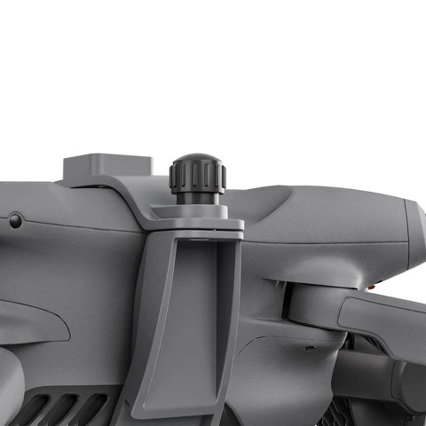 Side view of Camera Mount Expansion Bracket With 1 Quarter Inch Screw Hole And Cold Shoe for Air 3 Drone in grey finish.