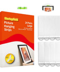 Heavy Duty Picture Hanging Strips 24 Pairs 48 Strips Removable Hook And Loop Mounting Tape For Wall Art Frames No Mess No Nails