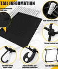 Truck Bed Cargo Net Kit With Stretchable 4x6 to 8x12 Net and Removable Waterproof Tarp Cover detail with hooks and rope