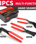 3-Piece Hand Seamers Sheet Metal Tools Set With Straight Jaw 45 Degree And 90 Degree Bending Pliers Pro Grade Storage Case