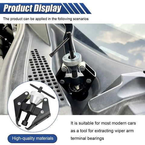 Heavy Duty Windshield Wiper Arm Removal Tool Kit for Most Cars, close-up view showing wiper arm puller in use