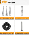 Universal Wheel Hub Puller Removal Tool For Cars Tough As Nails Heavy Duty Steel Build accessories including puller legs, center hub, wrench, drive screw