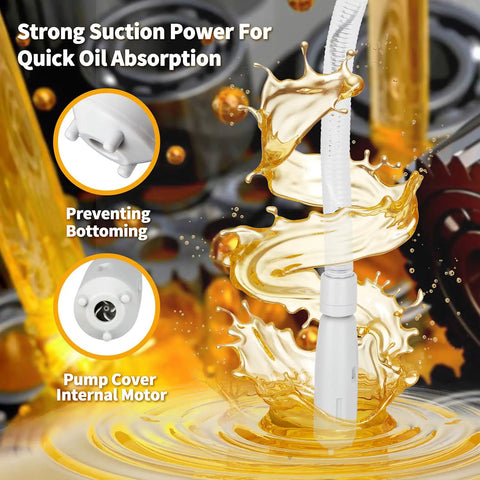 Portable Battery Powered Fuel Transfer Pump With Siphon Hose And Nozzle, 12 LPM, close-up of suction power and internal motor