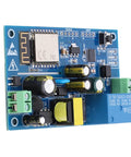 Smart Home Relay Switch Module For Remote Control Across AC 85 To 264 Volts 220V Ready, blue PCB with relay and terminals