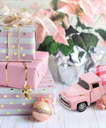 Valentine's Day Metal Farm Truck Decor With Two Hearts, Love Vibe Themed Tiered Tray And Tabletop Decor, Mini Diecast Pickup Model
