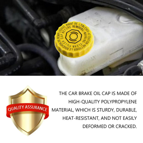 Brake Fluid Cap Master Cylinder Filler Cap Replacement OEM 4683656AB Yellow Reservoir Cap For Jeep Wrangler 2001 To 2017 And Dodge Ram 1500 2500 3500 With Snug Seal No Spill Easy Fit Durable Auto Part in engine bay