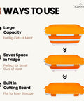 Two Pack 8L Collapsible BBQ Prep Tub With Upgraded Locking Lid Multifunction Camping Cutting Board And Meat Storage Container