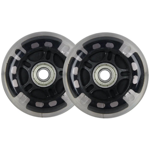 Inline Wheels 76mm 82A Light Up Skate Wheels 2 Pack With ABEC 9 Bearings No Batteries Needed Powered By Centrifugal Force For Inline Skates And Luggage