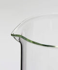 Close-up of spout on 500ml Beaker Set For Lab Work, 3.3 Borosilicate Glass, Griffin Low Form With Printed Graduation, Pack Of Four